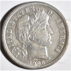 1906 BARBER DIME, AU