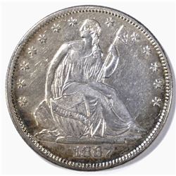 1867 SEATED LIBERTY HALF DOLLAR AU/BU