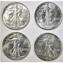 4-CH AU 1941 WALKING LIBERTY HALF DOLLARS