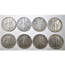 8-AU 1942 WALKING LIBERTY HALF DOLLARS