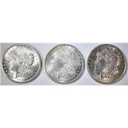 3-BU 1921 MORGAN DOLLARS