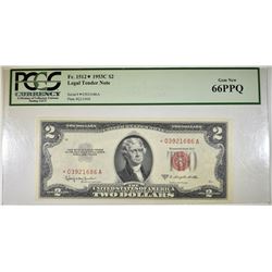 1953C $2 LEGAL TENDER STAR NOTE PCGS 66 PPQ