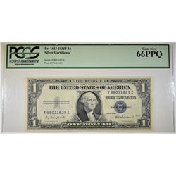 1935F $1 SILVER CERTIFICATE PCGS 66 PPQ