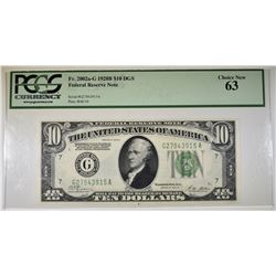 1928 B $10 FEDERAL RESERVE NOTE PCGS 63