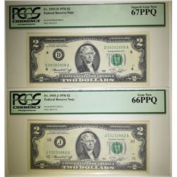 2 1976 $2 NOTES SCARCE DISTRICTS PCGS GRADED