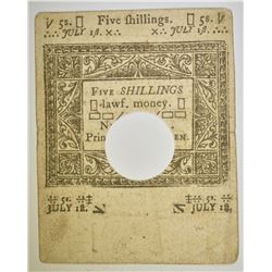 1780 5 SHILLINGS CONNECTICUT