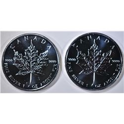 2-2009 CANADA ONE OUNCE SILVER MAPLE LEAF COINS