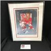 Image 1 : LIMITED EDITION GORDIE HOWE SIGNED 20 X 24 LITHOGRAPH by Christopher Paluso w/ COA