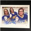 Image 1 : SLAP SHOTS "HANSON BROTHERS" SIGNED 8X10 PRINT (JSA COA)
