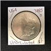 Image 1 : UNCIRCULATED 1885 USA MORGAN SILVER DOLLAR (NEW ORLEANS MINTED)