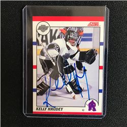 KELLY HRUDEY SIGNED SCORE HOCKEY CARD