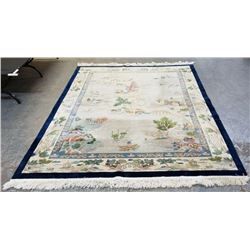 Art Deco Silk Chinese Village Scene Nichols Rug