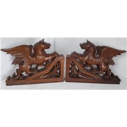 French Walnut Manticore Architectural Corbels