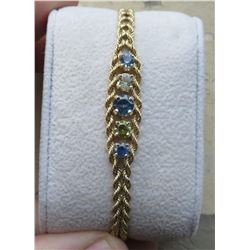 14k Gold Montana Natural Sapphire Bracelet