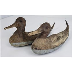 Lot of 2 Canvas Painted Duck Decoys