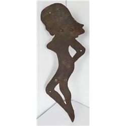 WW2 Trench Art Metal Pin Up Girl