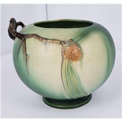 Green Roseville Pinecone Pottery Jardinere Pot