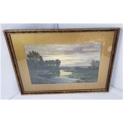 Donald Foster American Marsh Watercolor Painting