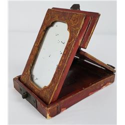 Antique Chinese Folding Travel Vanity Mirror