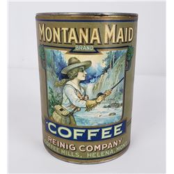 Rare Original Montana Maid Coffee Can Helena