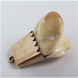 14k Gold Montana Elk Tooth Watch Fob Pendant