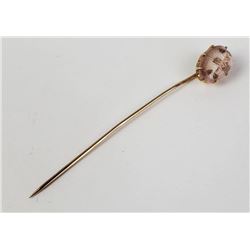 Unusual 10k Gold and Shell Stick Pin