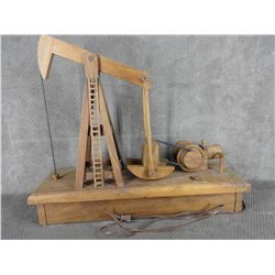 Wooden Model of a Pump Jack with electric motor