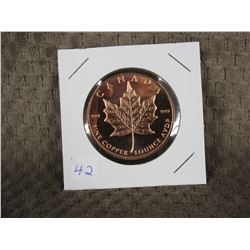 1 Ounce 999 Fine Copper Round