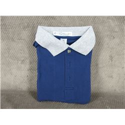 Golf Style Shirt 100% Cotton Blue Large