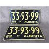 Image 1 : Set of Alberta 1969 License Plates