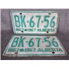 Image 1 : Set of Alberta 1967 License Plates