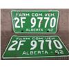 Image 1 : Set of Alberta 1962 License Plates