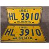 Image 1 : Set of Alberta 1961 License Plates