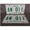 Image 1 : Set of Alberta 1959 License Plates