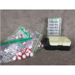 Lot of 100 Small Bobbers & 3 Small Hook Boxes