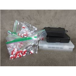 Lot of 100 Small Bobbers & 3 Small Hook Boxes
