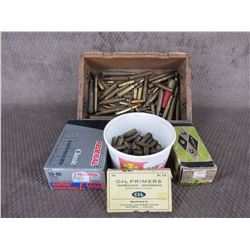 Wood Box of Misc. Ammo, Primers