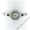 Image 4 : Art Deco 14kt White Gold 0.28 ctw Diamond Solitaire Engagement Ring