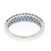Image 5 : 14kt White Gold 1.25 ctw Domed Pave Round Blue Sapphire Band Ring