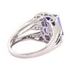 Image 3 : 3.52 ctw Tanzanite and Diamond Ring - 14KT White Gold