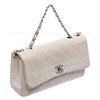 Image 1 : Chanel White Stitched Leather Single Flap Bag