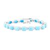 Image 1 : 20.80 ctw Turquoise And Diamond Bracelet - 14KT White Gold