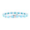 Image 2 : 20.80 ctw Turquoise And Diamond Bracelet - 14KT White Gold