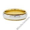 Image 1 : Men's 18kt White and Yellow Gold 5.5mm Milgrain Edged Band Ring
