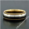 Image 2 : Men's 18kt White and Yellow Gold 5.5mm Milgrain Edged Band Ring