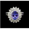 Image 2 : 14KT White Gold 2.37 ctw Tanzanite and Diamond Ring