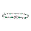 Image 2 : 3.58 ctw Emerald and Diamond Bracelet - 14KT White Gold