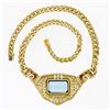 Image 8 : 18K Gold 28.95 ctw GIA Bezel Aquamarine & Pave Diamond Chain Statement Necklace