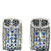 Image 7 : 14kt White Gold 2.32 ctw Sapphire and Diamond Checkerboard Cuff Earrings