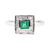 Image 1 : 0.41 ctw Emerald and Diamond Ring - 18KT White Gold